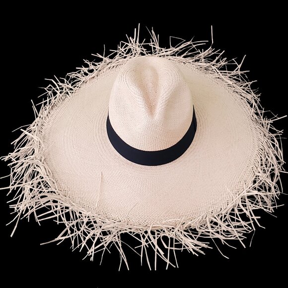 M.A.M.A. - Instagram Women\'s Beige Straw Hat, Black Ribbon main image 4